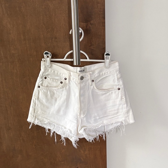 Agolde Pants - Agolde Cream Jean Shorts
